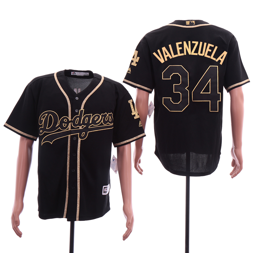 Men Los Angeles Dodgers #34 Valenzuela Black Elite MLB Jerseys->pittsburgh pirates->MLB Jersey